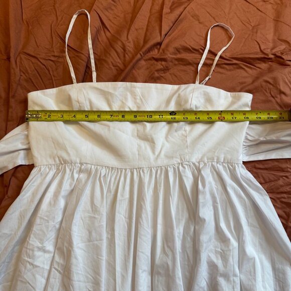 Likely Elisia White Cotton Blend Babydoll Dress - 12 - Picture 6 of 11